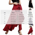 thumbnail image 2 of WRFWUL Womens Skirt Pants High Waist Wide Leg Ruffle Pants Tie Front Asymmetrical Hem Flowy Casual Dressy Trousers, 2 of 4
