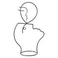 thumbnail image 1 of Metal Abstract Outline Sculpture Figure Minimalist Female Head Statue for Home Table Hat Holder s Stand - M, 1 of 8
