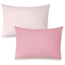 2 Pack 100% Cotton Toddler Pillow Case for Kids, Envelope Closure，Suitable for pillows in size 13 "x18" (Light Pink&Blush)