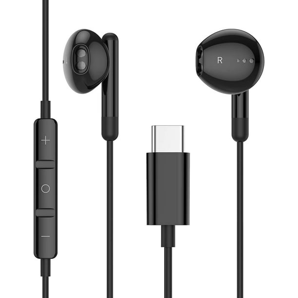 Écouteurs USB C, Écouteurs USB C, Écouteurs de Type C avec Microphone et  Écouteurs de Contrôle du Volume 