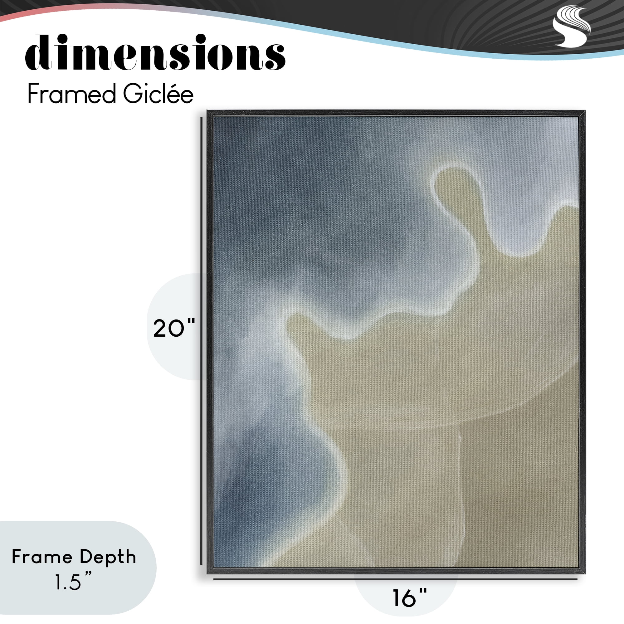 Stupell Industries Turning The Tides Abstract Black Framed Giclee Art, design by Grace Popp