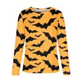 thumbnail image 3 of 50 % de Rabais Liquidation Chandail Surdimensionné pour Femmes 2023 Classique Imprimé d'Halloween Col Rond Manches Longues Chandail Ample, 3 of 4