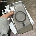 thumbnail image 2 of Ultra Thin Matte Magnetic Wireless Charge Clear Case For iPhone 16 15 14 Plus 13 12 Pro Max For Magsafe Shockproof Hard PC Cover Clear For iPhone 16Pro Max, 2 of 6