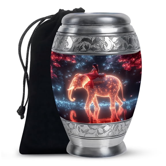 Elephant Urn for Ashes Adult Male, large Urn for Ashes for Women, Large Urns for Human Ashes Adult Female, Cremation Urns for Men(Size - 10inch)