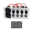 thumbnail image 4 of Universal 4 Ways Rocker Switch Panel Accessories 4.8 Amp Dual USB Waterproof Voltmeter Blue LED on Off Switch 12V 24V DC for Boats Cars kusrkot Panel de interruptor basculante, 4 of 8