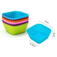 thumbnail image 3 of 6pcs Silicone Square Cake Mold Cupcake Liners Baking Cups Reusable Non-Stick, 3 of 11