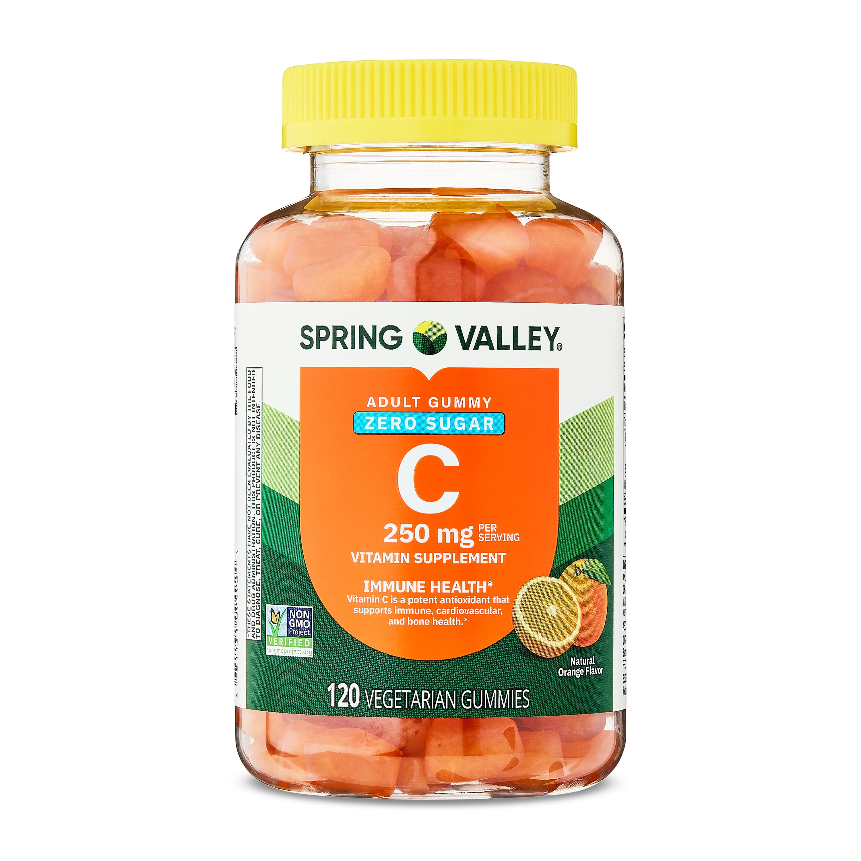 (3 pack) Spring Valley Zero Sugar Vitamin C Dietary Supplement Vegetarian Gummies for Immune Health, Orange Flavor, 250 mg, 120 Count