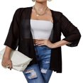 thumbnail image 1 of AMERTEER Veste en Chiffon Transparent pour Femmes Couverture Décontractée Hauts Légers Cardigans de Plage Blouse Châle, 1 of 6
