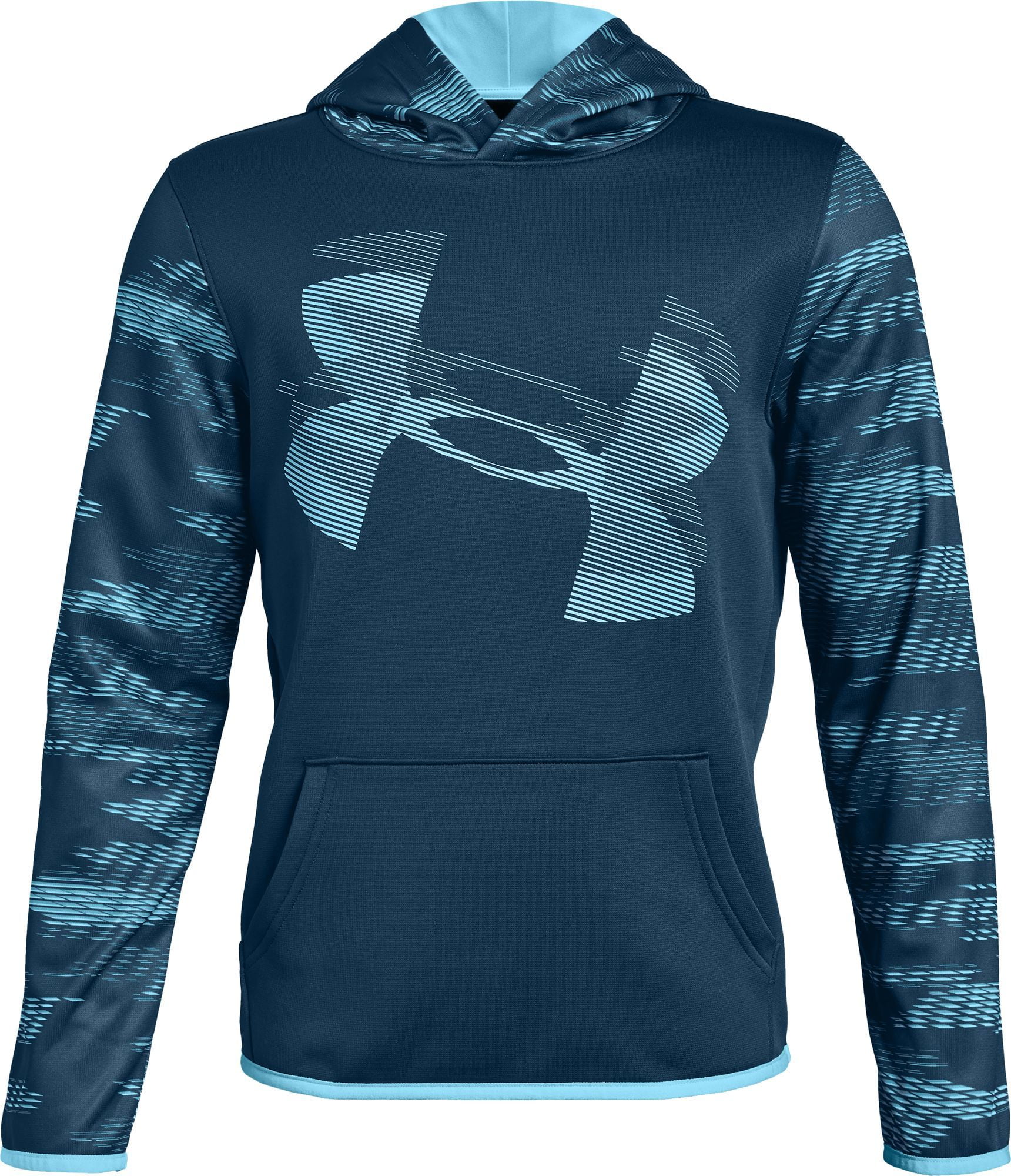 Under Armour - Under Armour Boys' Armour Fleece Hoodie, Techno Teal/Venetian Blue, M - Walmart