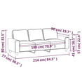 thumbnail image 4 of vidaXL 3-Seater Sofa Dark Grey 180 cm Fabric, 4 of 5