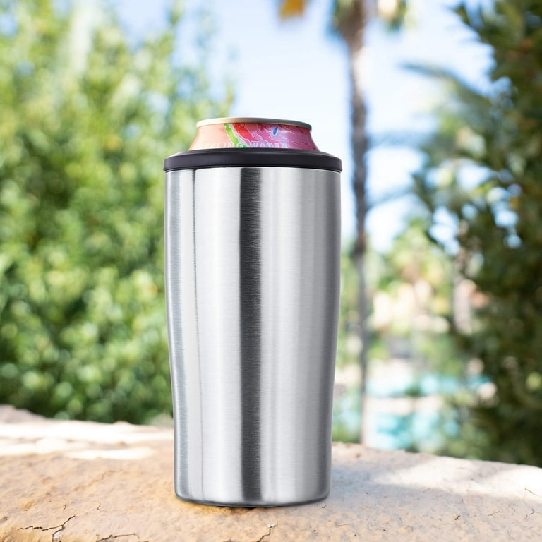3 in 1 Slim Can Cooler for 12 OZ Skinny Can, Regular Can & Beer Bottle -  Keep Cold for 6 Hours - Double Walled Insulated Stainless Steel Vacuum