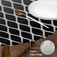 thumbnail image 3 of Black Ombre Stripe Round Tablecloth, Fitted Table Cover with Elastic for 45"-54" Round Tables, Modern Abstract Art Gradient Striped Table Cloth Outdoor Indoor Dinning Party Waterproof Tablecloths, 3 of 7