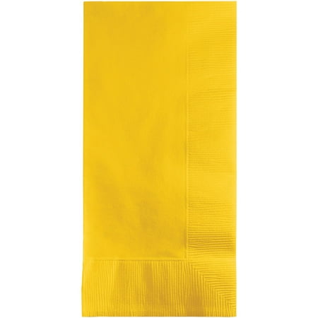 Party Central 2-Ply Disposable Party Dinner Napkins - 8" - School Bus Yellow - Club Pack of 600