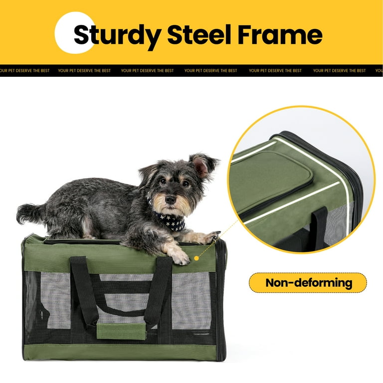 Conlun Airline Approved Pet Carrier Foldable Safety Leash Travel Comfort Medium Green Walmart
