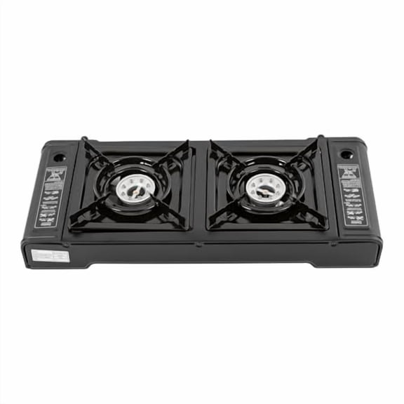 2-Burner Portable Camping Stove, Double Burner Butane Stove, Butane Camping Stove Kit with Carrying Case, Outdoor Travel Camp Stove for Camping, BBQ, Home