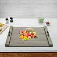 thumbnail image 2 of Board Stove Cover, Noodle Board Stove Cover with Handles, Wood Stove Top Cover for Electric Stove, Gas Stove, Wooden Decorative Rustic Kitchen Serving Tray, 22'' × 30'' × 2.5'', Gray, 2 of 7