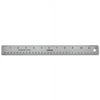 Universal Stainless Steel Ruler with Cork Back and Hanging Hole, Standard/Metric, 12" Long