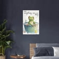 thumbnail image 5 of Warm and lovely frog pattern canvas painting: 8x10 inches, framed, soothing frog pattern, bathroom decorative painting, suitable for bedroom headboard/living room sofa/bathroom side, etc., 5 of 6