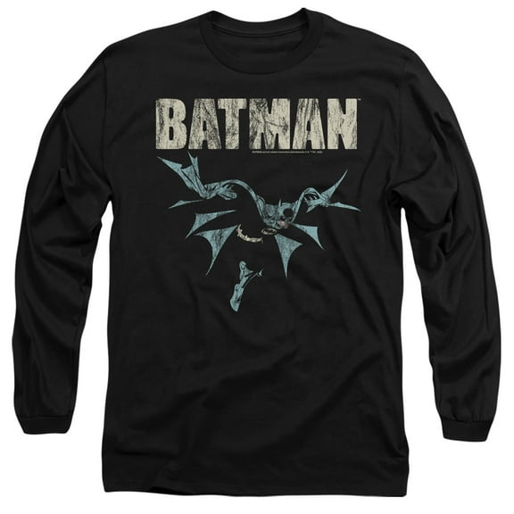 Batman Batman Glide Unisex Adult Long-Sleeve T Shirt,Black, 3X-Large