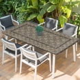 thumbnail image 2 of Grey Boho Table Cloths for 6 Foot Rectangle Tables, Vintage Ethnic Tribe Abstract Art Floral Patio Waterproof Elastic Fitted Tablecloths, Washable Rectangular Table Cover for Camping, 2 of 8