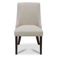 thumbnail image 3 of CHITA Upholstered Dining Chairs Set of 2 Kitchen Chairs, Full Back&Wood Legs, Fabric in Linen, 3 of 9