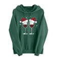 thumbnail image 2 of Aobny Hoodie Cute Sweatshirts Green with Pocket Christmas Hooded Tops Long Sleeve Women Womens Fall Shirts,L, 2 of 6