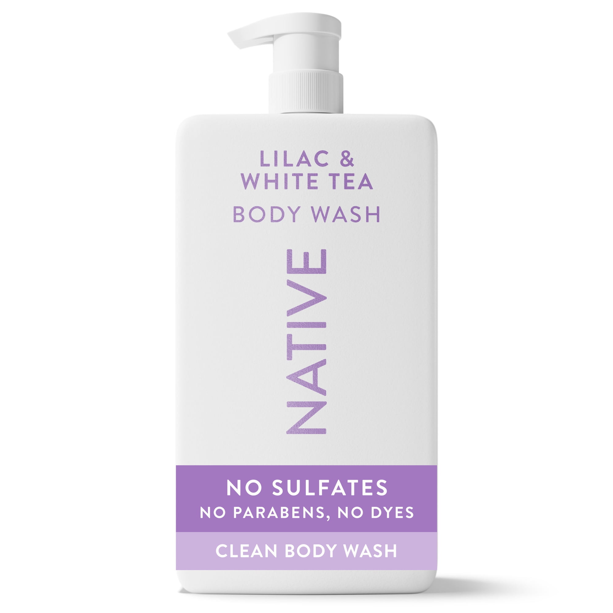 Native Body Wash for Women & Men, Sulfate Free, Lilac & White Tea, 36 fl oz