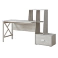 thumbnail image 2 of Furniture of America Sinclar 70-inch Desk with USB Port, White Oak, 2 of 9