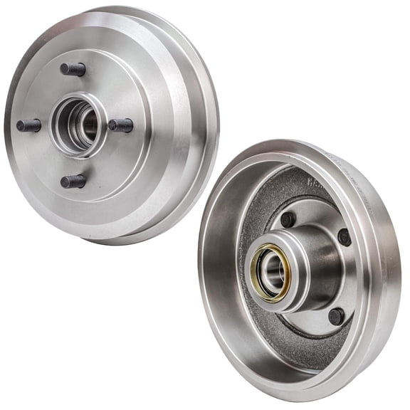 Detroit Axle - REAR Brake Drums for 2000-2008 Ford Focus [4 Lug] Brake Drums 2001 2002 2003 2004 2005 2006 2007 Replacement : 9.56" inch Drum