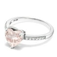 thumbnail image 3 of Gem Stone King 925 Sterling Silver Rose Quartz Engagement Ring for Women (1.90 Cttw, Heart Shape 8MM, Available in Size 5, 6, 7, 8, 9), 3 of 5
