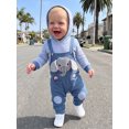 thumbnail image 4 of RUINIXCW Newborn Baby Boy Spring Fall Winter Clothes Infant Boy Striped Hood Romper False Two-Piece Outfit Elephant Embroidery Long Sleeve Jumpsuit, 4 of 10