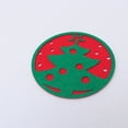 thumbnail image 2 of 4 posavasos de fieltro con forma de árbol de Navidad, antideslizantes, resistentes al calor, redondos, color verde, 2 of 8