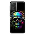 thumbnail image 1 of MUNDAZE Samsung Galaxy A72 Shockproof Clear Hybrid Protective Phone Case Fantasy Skull Headphone Colorful Pop Art Cover, 1 of 5