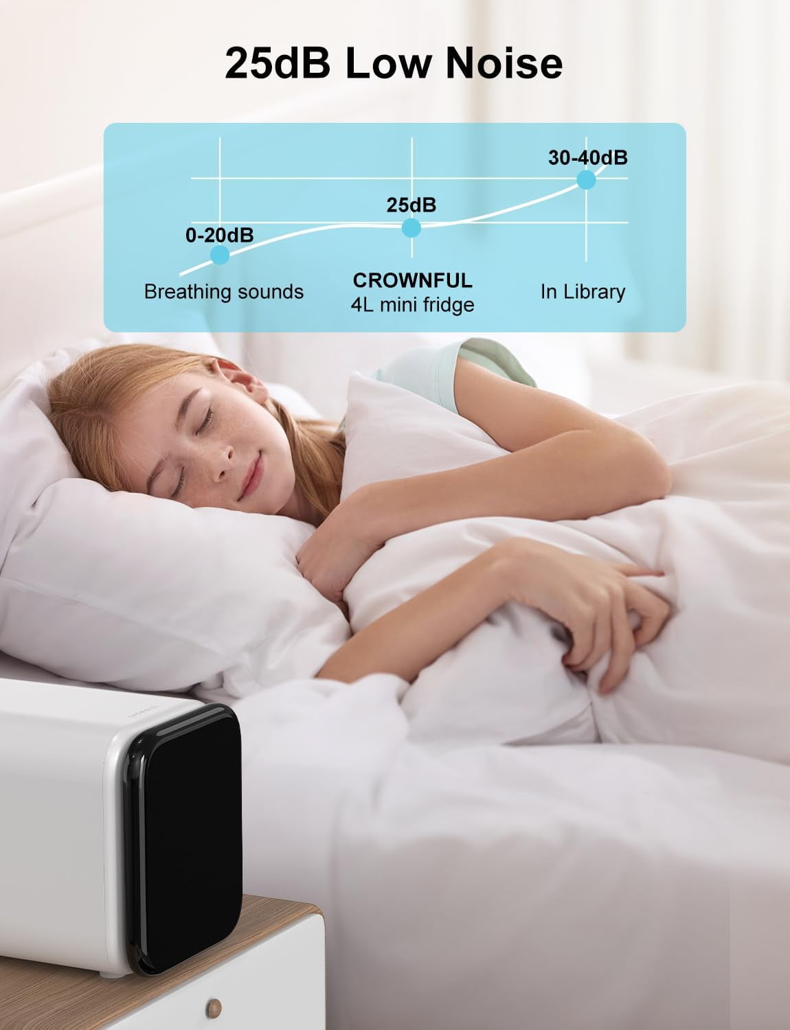 Fridge, 4L Portable Skincare Refrigerator with Cooling & Heating,  Power for Home, Car, Dorm, Office