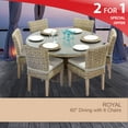 thumbnail image 2 of Royal Vintage Stone 60 Inch Outdoor Patio Dining Table With 6 Chairs, 2 of 6