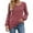 Wine, variant on Besolor Women's Solid Color Knitted Tops Crewneck Button Long Sleeve Shirts Casual Pullover Sweaters Blouse