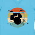 thumbnail image 4 of Inktastic Drum Set Retro Drummer Sunset Women's V-Neck T-Shirt, 4 of 5