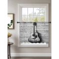 thumbnail image 2 of Sheer Curtains 45 Inch Length, Black Grey Guitar Semi Sheer Curtains Light Filtering Window Treatment, Vintage Musical Guitar Sheet Abstract Privacy Voile Drapes for Living Room Bedroom 52x45 Inch, 2 of 7