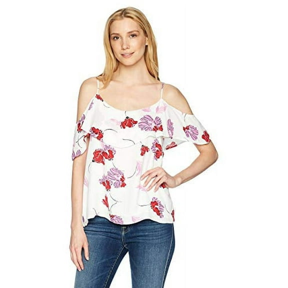 Bardot Women's Kendra Frill Top, Stencil, XS