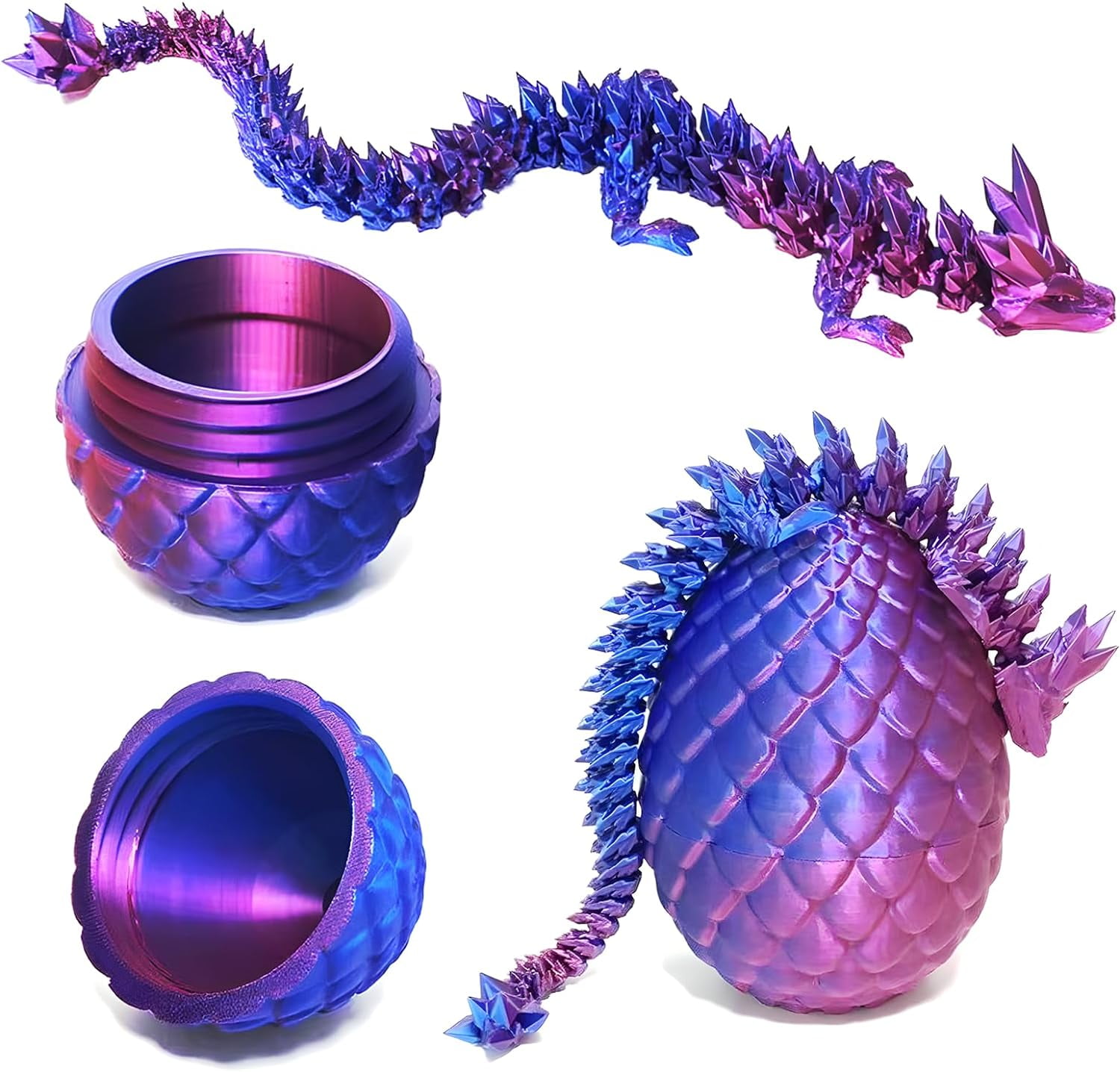 Home Office Desk Decor3D Printed Dragon Egg Crystal 3D Dragon Fidget Toys for Adult Articulated Dragon Egg Surprise Dragon Gifts