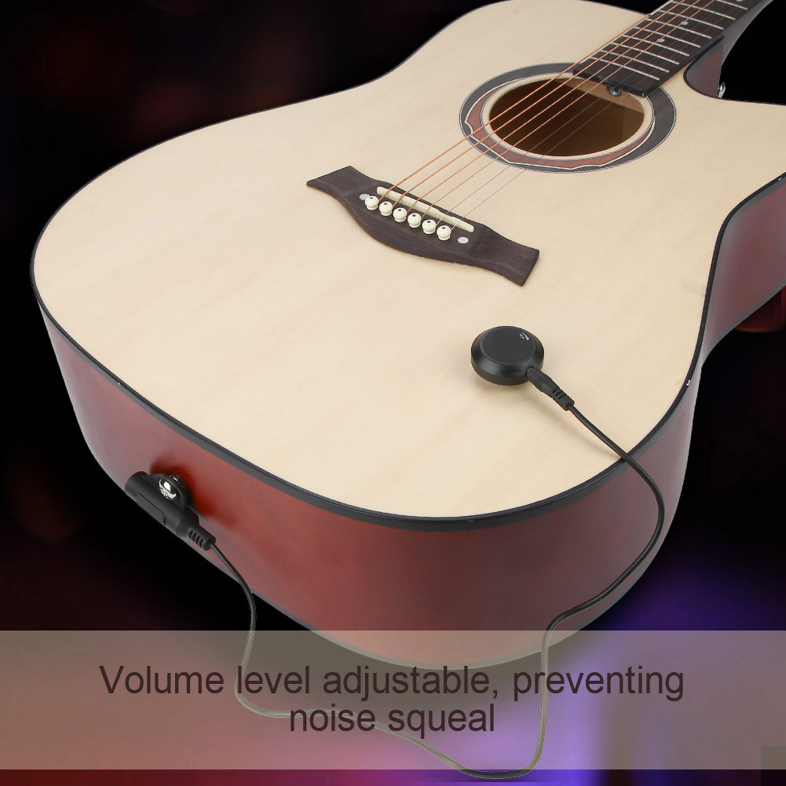 Pickup Transducer, Easy To Install Convenient To Use Piezo Pickup Transducer, Volume Level Adjustable For Guitar Ukulele