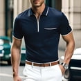 thumbnail image 2 of Maean Men Golf Shirts Quarter Zipper Short Sleeve Collared Tshirts Causal Summer Tee with Pockets, 2 of 3