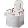 thumbnail image 1 of KLUFO Bariatric Commode Chair 500 Lbs Extra Wide, Bedside Commode with Padded Seat and Back Stand Alone Bed Side Commode and Over The Toilet Commode(White Pink), 1 of 1