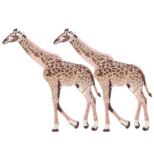 2pcs Embroidered Animal Fabric Patches Cartoon Appliques Sew on Patches