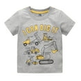 thumbnail image 2 of Toddler Tshirts Boys 2t Round Neck Truck Print Cotton Short-Sleeve T-Shirt Fashion Holidays Tops T-Shirts Toddler To Big Kid Light Gray 100, 2 of 5