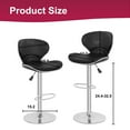 thumbnail image 6 of YRLLENSDAN Adjustable Bar Stools Set of 2 with Back and Footrest Comfy Curved Bar Chairs Set of 2 Kitchen Island Chairs with Metal Base Leather Upholstered Swivel Counter Height Stools,Black, 6 of 8
