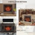 thumbnail image 3 of 33" Electric Fireplace Insert with Crackling Sound and Realistic Flame, 1500W Quartz Heater, Recessed or Wall Mounted, Adjustable Flame Effects, Remote Control & Timer, Black, 3 of 7