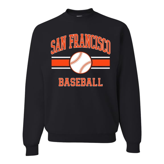 Wild Bobby City of San Francisco Baseball Fantasy Fan Sports Unisex Crewneck Sweatshirt, Black, Small