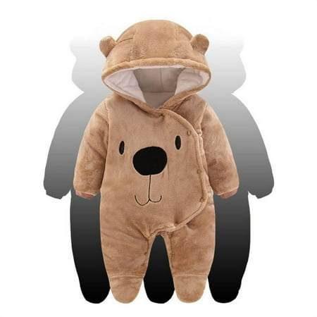 

Feiona-Newborn Bodysuit Snowsuit Warm Fleece Hooded Jumpsuit Romper Winter Outfits Cotton Jumpsuit