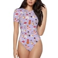thumbnail image 1 of Fotbe Fashionable Cats Body de Mujer con Cuello Redondo y Mangas Cortas, Sin Mangas Ajustado, Suave, Cómodo y Básico-X-Large, 1 of 1